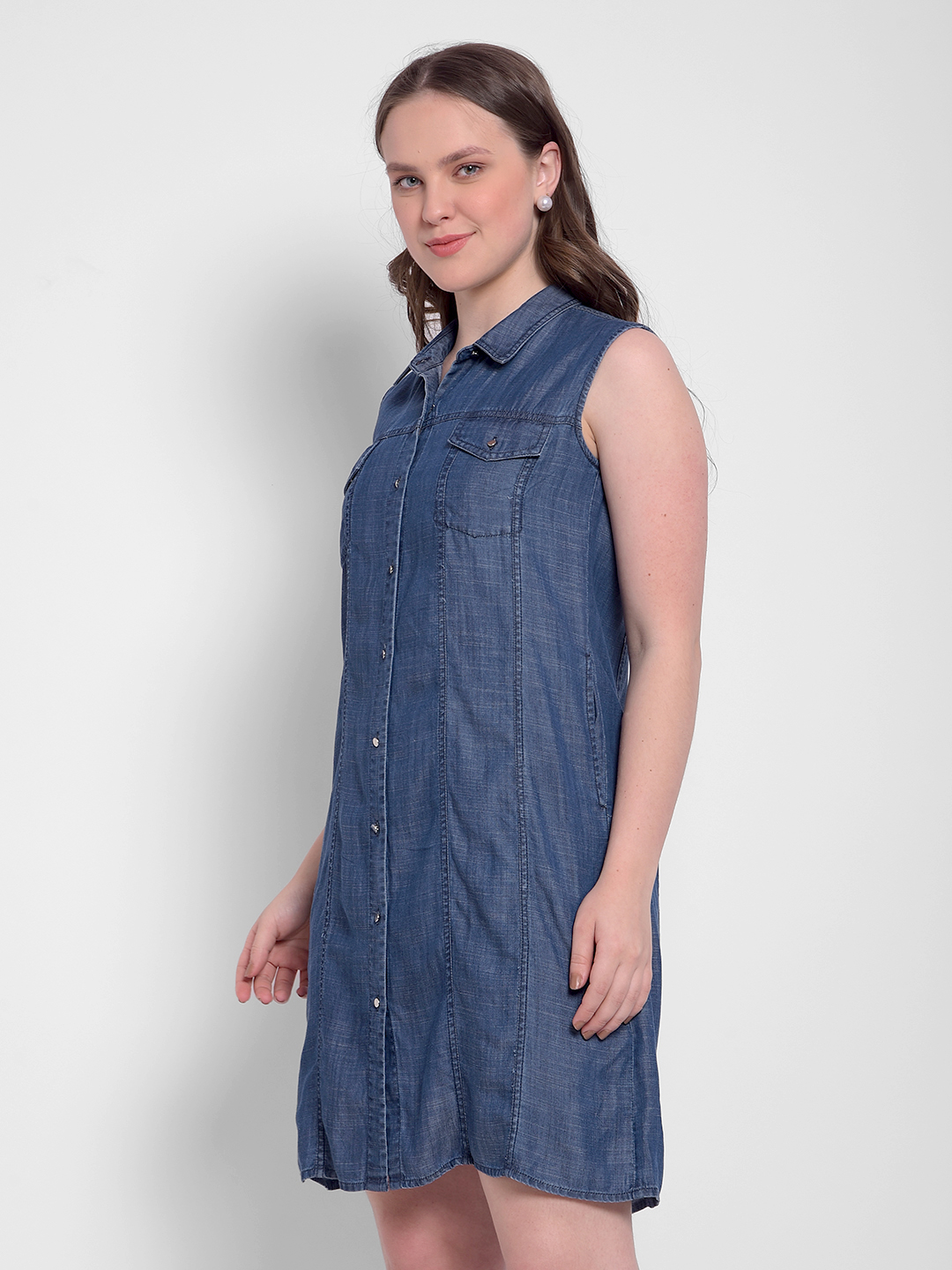 Numero Uno Women Sleeveless Denim Dress